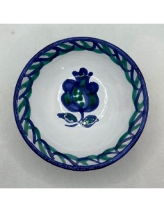 14.5x7cm Large Ceramic bowl - Blue and Green Fajalauza...