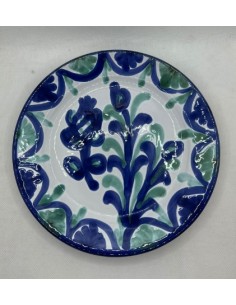 20cm Ceramic Plate - Blue and Green Fajalauza design