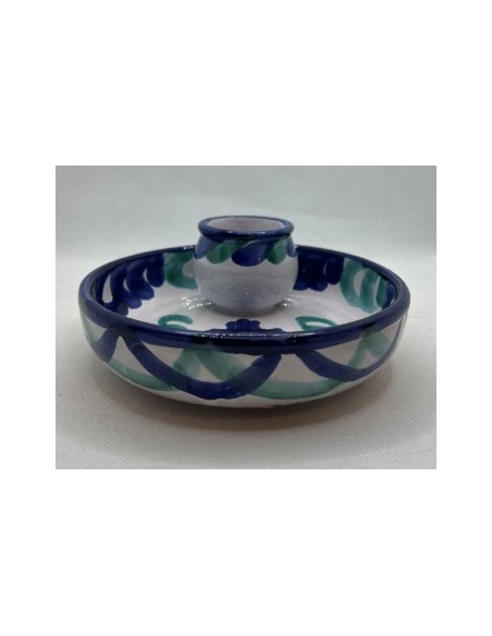 Ceramic Olive dish - Blue and Green Fajalauza design