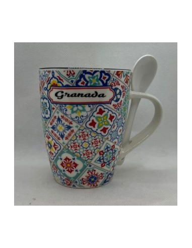 Ceramic cup with spoon - Mosaics of...