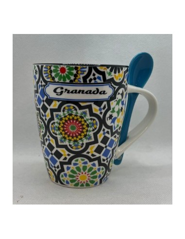 Ceramic cup with spoon - Mosaics of...