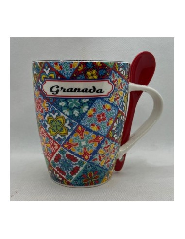 Ceramic cup with spoon - Mosaics of...