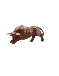 Mini Altamira inspired bull figurine with metallic horns...