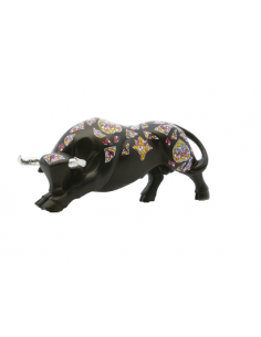 Mini Altamira inspired bull figurine with metallic horns...