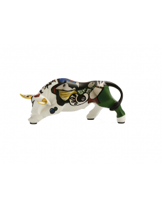 Mini Altamira inspired bull figurine with metallic horns...
