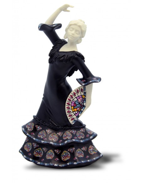 Medium Flamenco dancer with fan and decal - NADAL