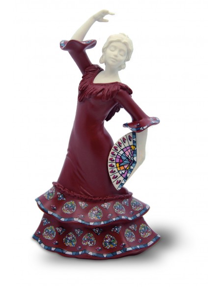 Medium Flamenco dancer with fan and decal - NADAL