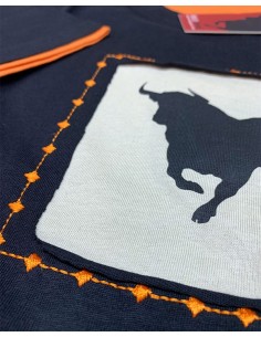 Camiseta Hombre Toro Roto Negro/ naranja 2