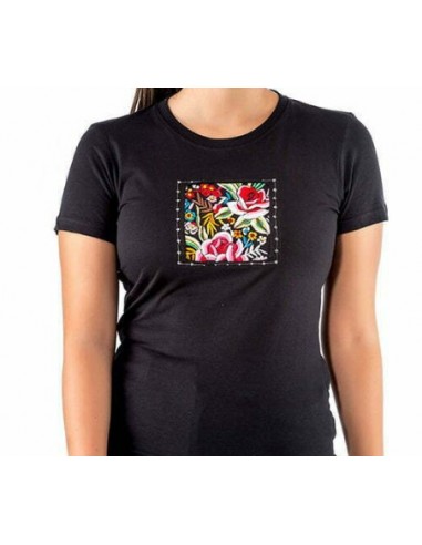 Camiseta Mujer Negra flamenco mantón Manila