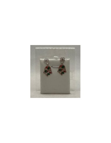 Silver enamel pendant earrings