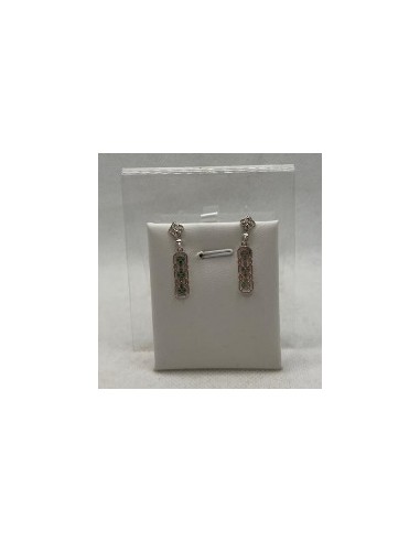 Silver enamel pendant earrings