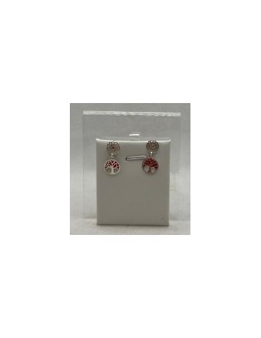 Silver enamel pendant earrings