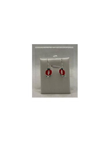 Silver enamel pendant earrings