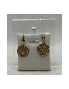 Silver and gold pendant earrings