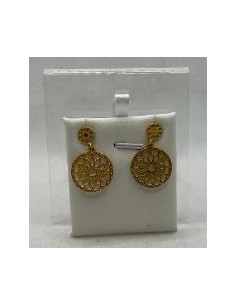 Silver and gold pendant earrings