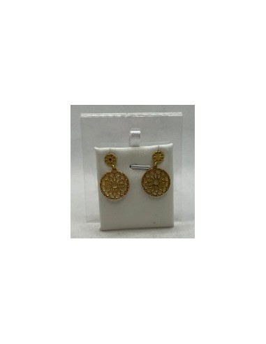 Silver and gold pendant earrings