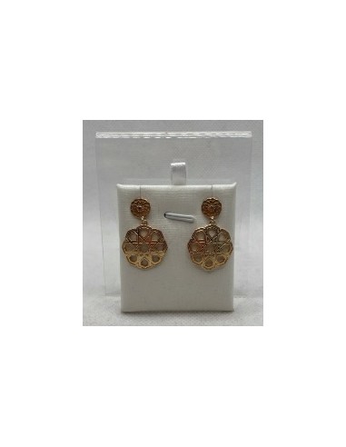 Silver and gold pendant earrings