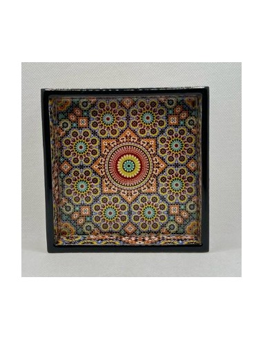 Square Taracea design wooden tray T.2...