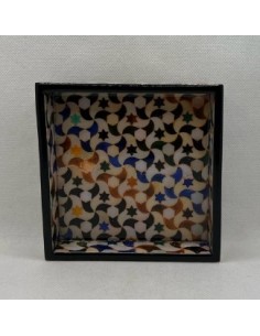 Square Taracea design wooden tray T.1 - The Mosaics of...
