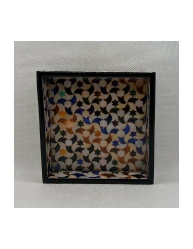 Square Taracea design wooden tray T.1...