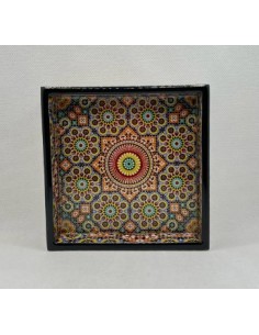 Square Taracea design wooden tray T.1 - The Mosaics of...