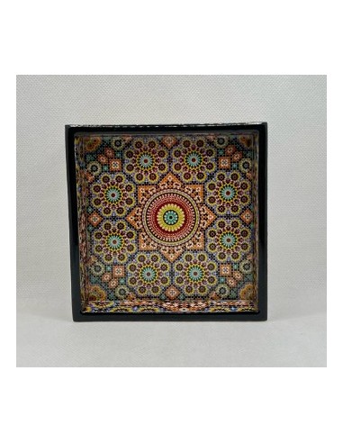 Square Taracea design wooden tray T.1...