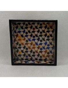 Square Taracea design wooden tray T.2 - The Mosaics of...