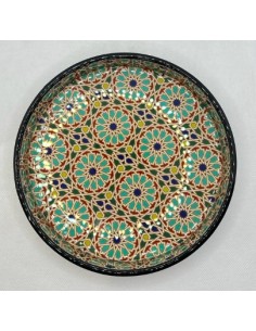 Circular Taracea design wooden tray T.2 - The Mosaics of...