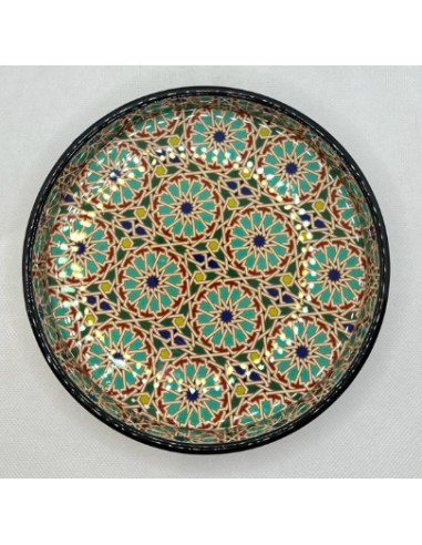 Circular Taracea design wooden tray...