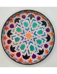 Circular Taracea design wooden tray T.3 - The Mosaics of...