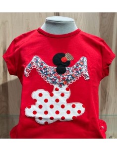 Camiseta niña mantón roja