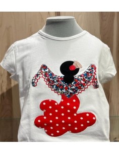 Camiseta niña Mantón blanca