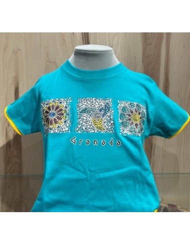 Camiseta niño Turquesa- Mosaicos Alhambra