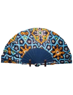 Silk fan and cover set - Alhambra Mosaic design