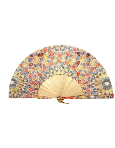 Silk fan and cover set - Alhambra Mosaic design
