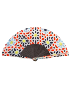 Silk fan and cover set - Alhambra Mosaic design