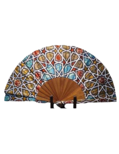 Silk fan and cover set - Alhambra Mosaic design