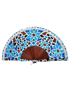 Silk fan and cover set - Alhambra Mosaic design