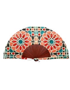 Silk fan and cover set - Alhambra Mosaic design