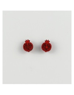 Small wooden macramé design stud earrings - The Granada...