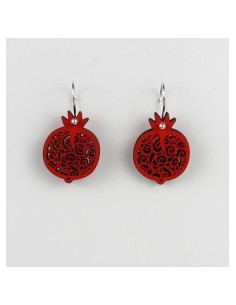 Wooden macramé design hook closure earrings - The Granada...