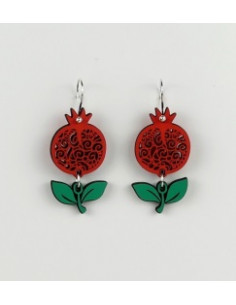 Wooden macramé design hook closure earrings - The Granada...