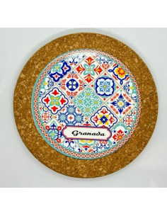 Ceramic and cork trivet – Arabesques
