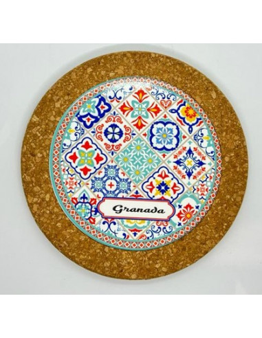 Ceramic and cork trivet – Arabesques