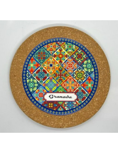 Ceramic and cork trivet – Arabesques