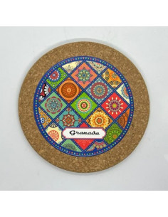 Ceramic and cork trivet – Arabesques