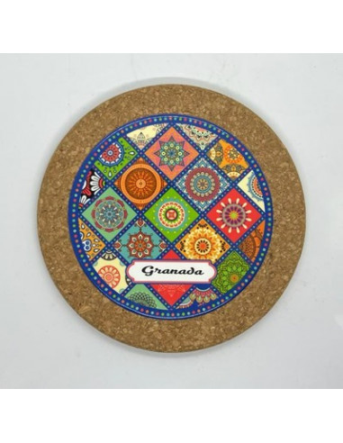 Ceramic and cork trivet – Arabesques