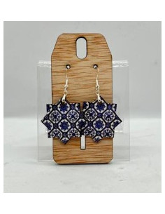 Pendientes Madera/ Plata- Mosaico Alhambra