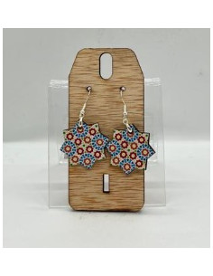Pendientes Madera/ Plata- Mosaico Alhambra