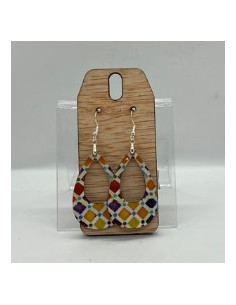 Pendientes Madera/ Plata- Mosaico Alhambra
